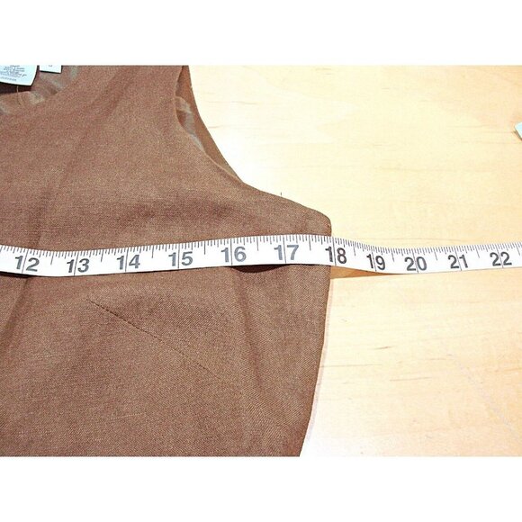 Coldwater Creek Linen Dress Suit and Jacket Brown Womens Sz 6 MOP Embellishments - Picture 13 of 15